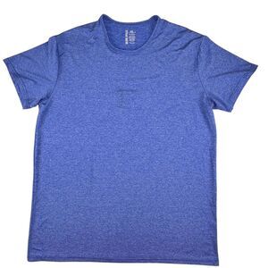 Blue Star Shirt Womens XL Heathered Blue Tech Fabric Minimalist Athletic T Shirt